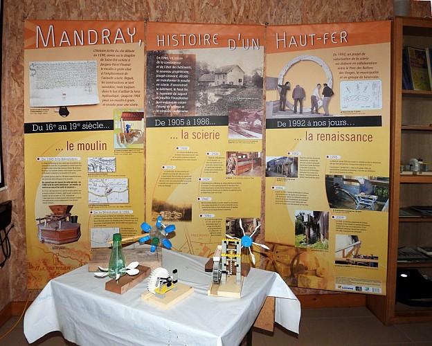 Maquette en fonctionnement dans la salle d'exposition.