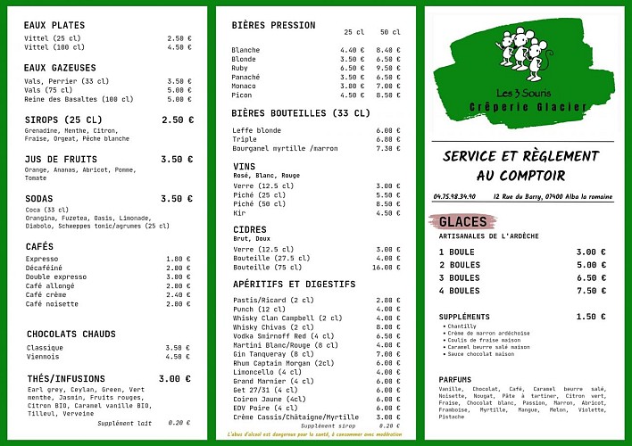 Snack Bar Crêperie glacier les 3 Souris