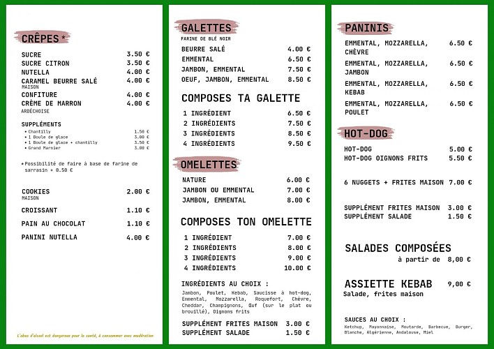 Snack Bar Crêperie glacier les 3 Souris