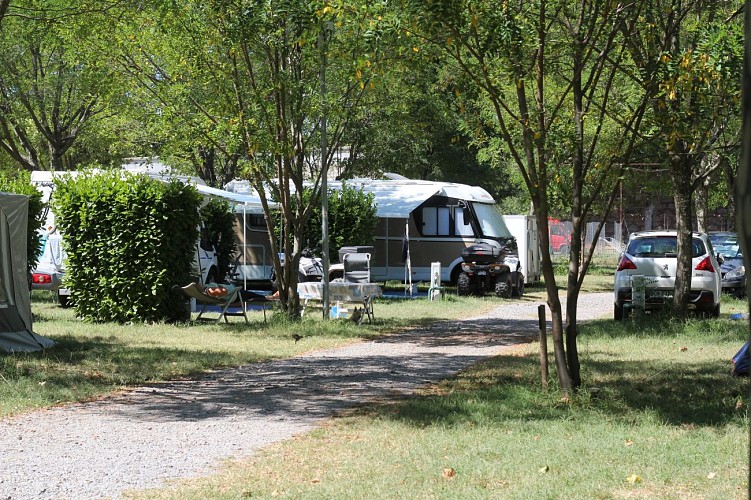 Motorhome service area at the Ardèche campsite