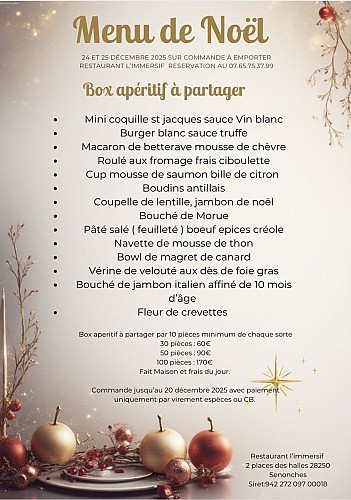 box immersif menu de noel