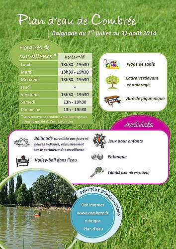 BAIGNADE ET BASE DE LOISIRS DU PLAN D'EAU DE COMBRÉE