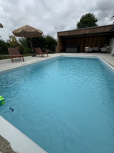Piscine partagée du Gîte Quilleret à Haut Mauco avec Gites de France Landes