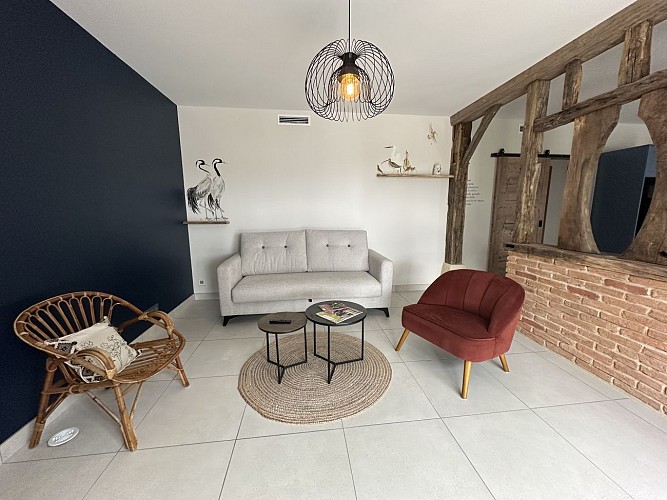 Salon du Gîte Quilleret à Haut Mauco avec Gites de France Landes