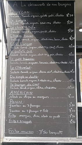 Menu Chez Dave