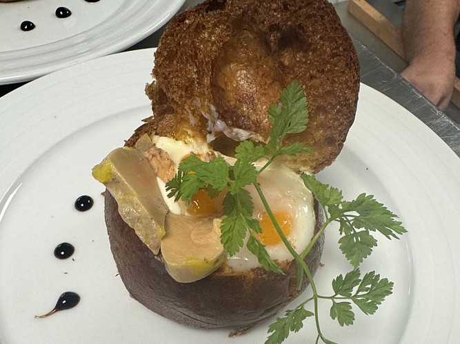 oeuf cocotte en brioche l'hostellerie normande Houlgate