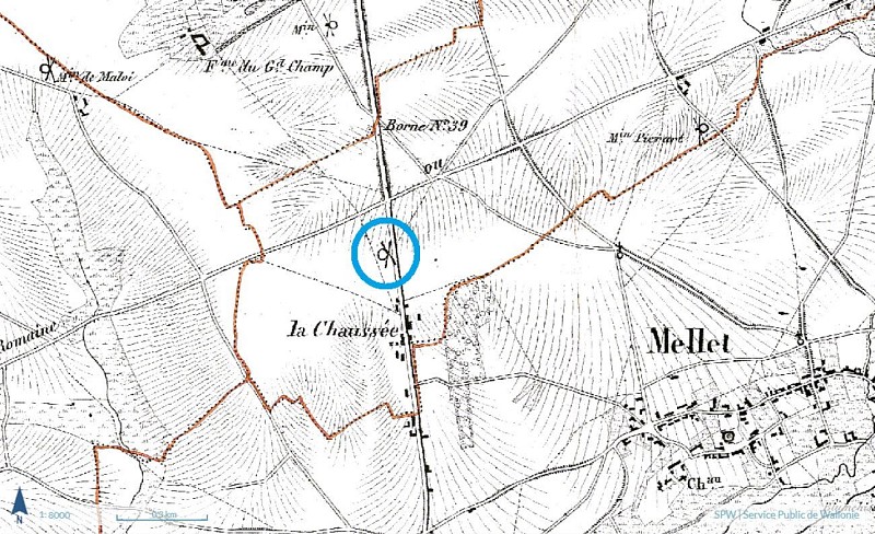 Le moulin sur la carte Vandermaelen