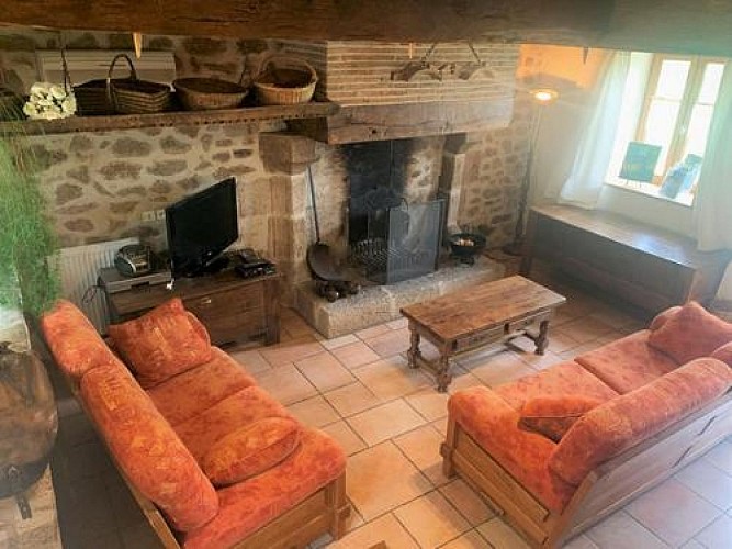 3 Salon avec TV écran plat et cheminée