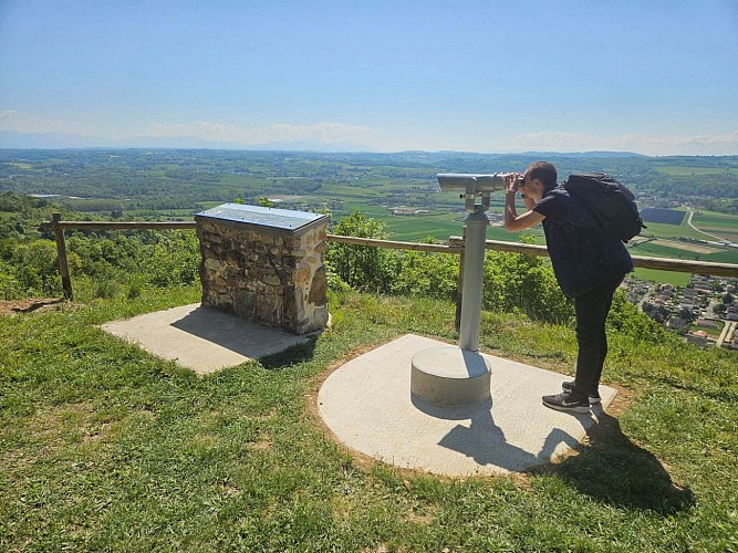 Orientation table and binoculars