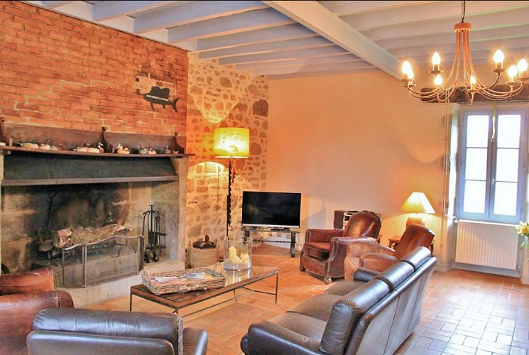 Salon séjour avec TV écran plat