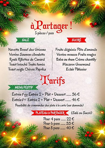 Grill le Courcelles - Menus de Fêtes