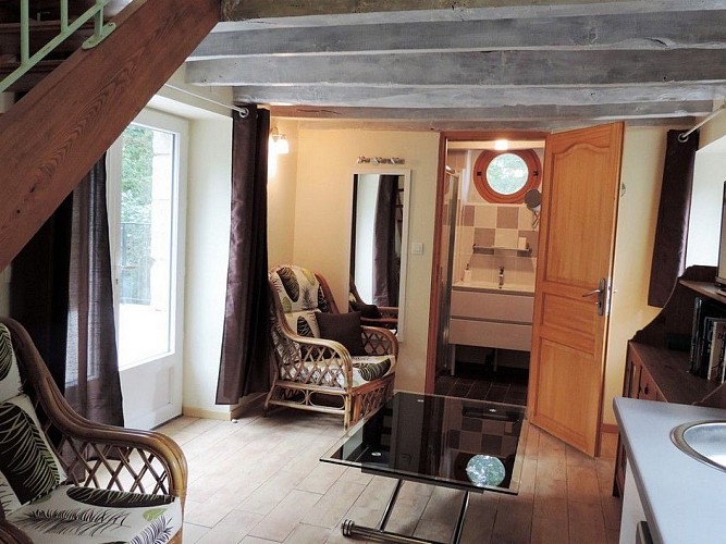 piece à vivre vue salle de bain