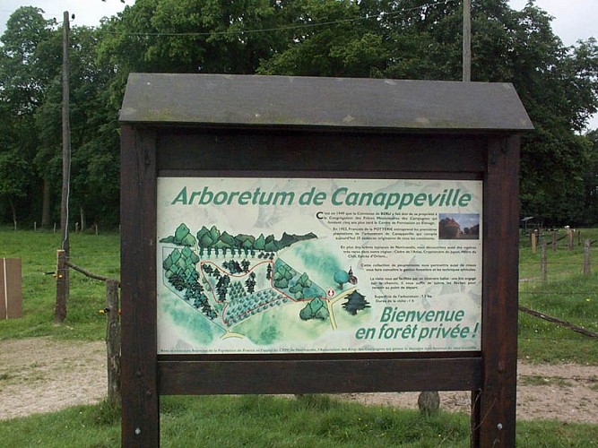 Arboretum panneau - Canappeville @ OT Le Neubourg