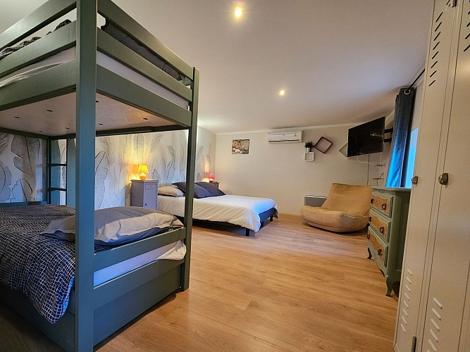 La chambre familiale à l'étage