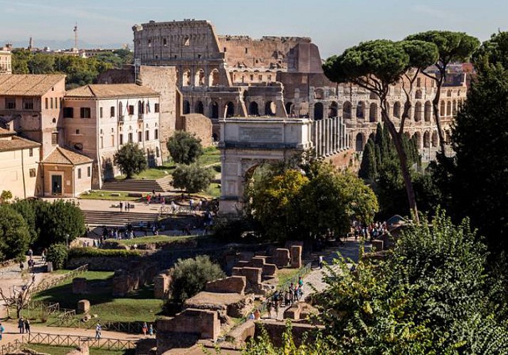 Visita guiada del Coliseo, el Foro y el Palatino con acceso preferente