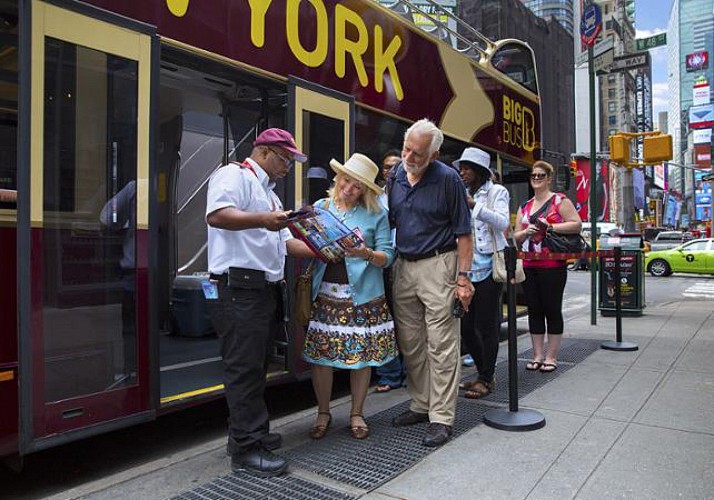 Tour de New York en bus à arrêts multiples – Pass 1 ou 2 jours (Uptown & Downtown Manhattan)