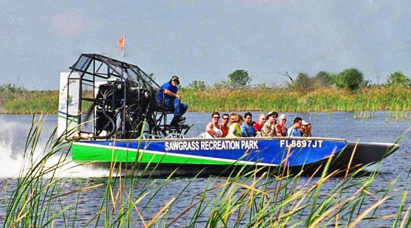 Airboottour in den Everglades und Besuch des Sawgrass Parks (40 min von Miami und 20 min von Fort Lauderdale entfernt)