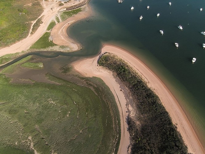 Vue aérienne de l'estuaire de l'Orne