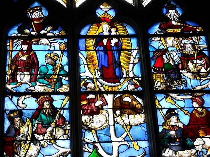 Eglise Notre Dame d'Orbec, vitrail "Arbre de Jessé"