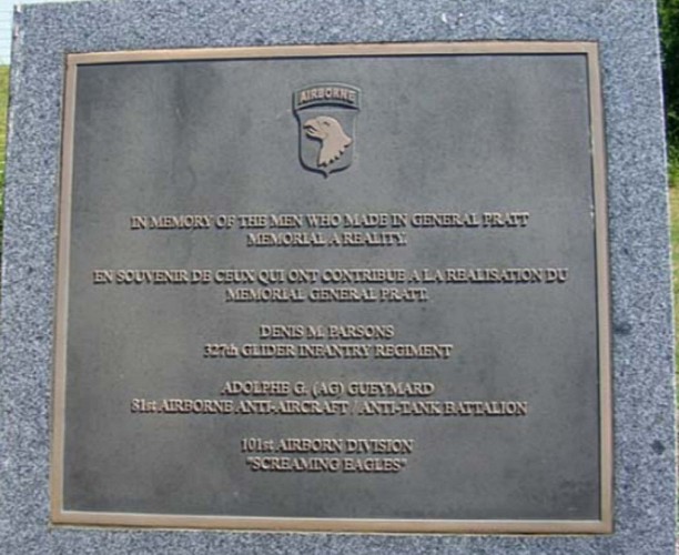 Stèle Général Pratt zoom 1 - Hiesville