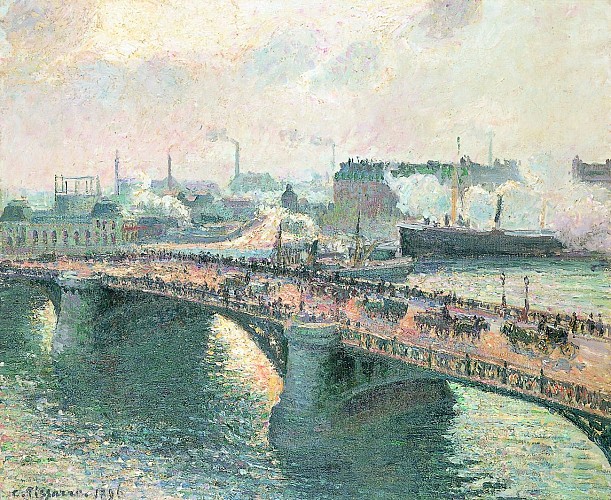 Pissaro-Le pont Boieldieu à Rouen, soleil couchant, temps brumeux 1896©CLancien et CLoisel - Musée de la Ville de Rouen