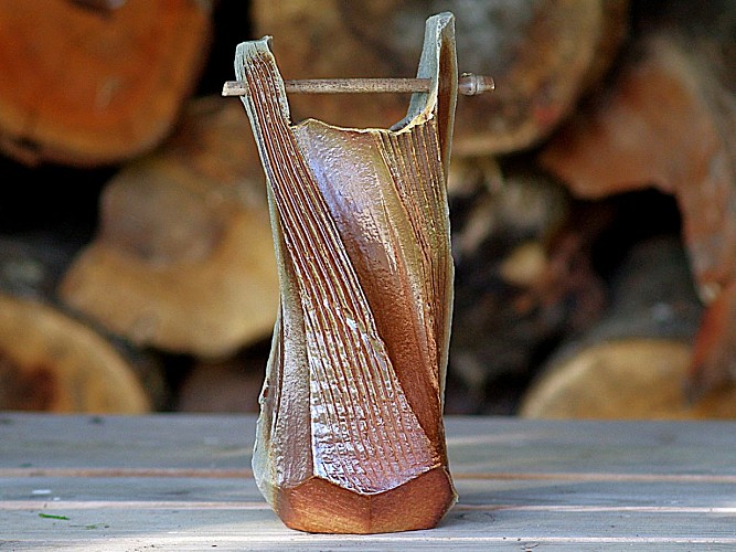 Vase grès Tama Zukuri cuisson yakishime