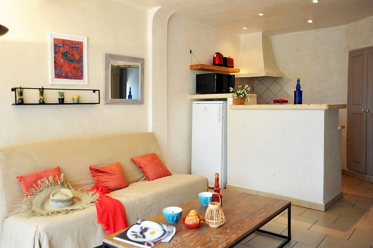 Coin Salon avec kitchenette