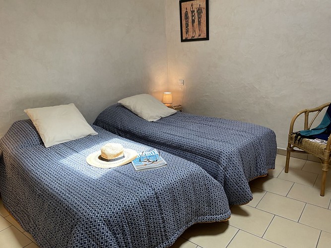 Chambre climatisée avec 2 lits simples en 90