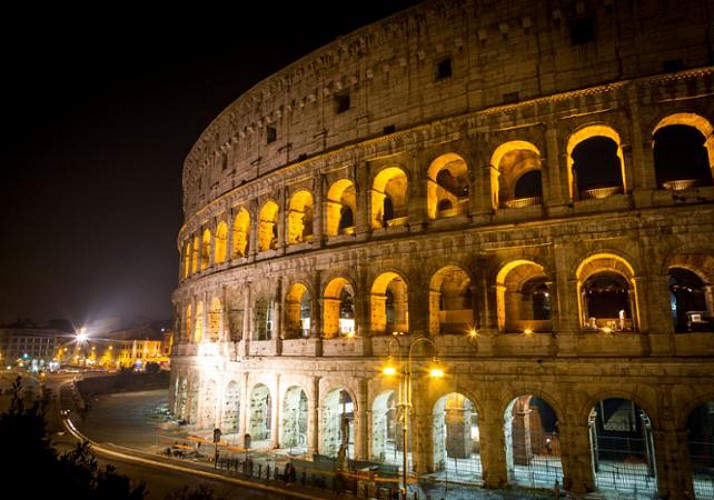 Colosseum by Night with Arena Floor & Roman Forum