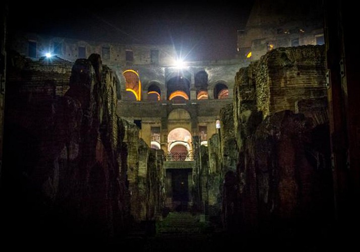 Colosseum by Night with Arena Floor & Roman Forum