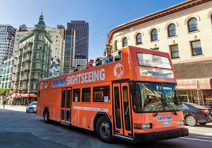 All of San Francisco by hop-on hop-off bus - 1 or 2 day pass with options for a night tour