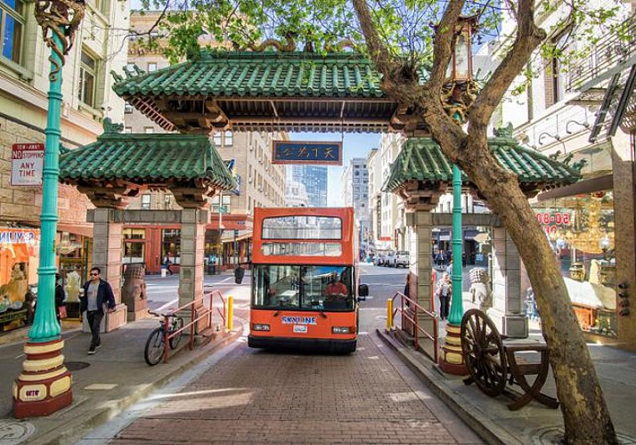 All of San Francisco by hop-on hop-off bus - 1 or 2 day pass with options for a night tour