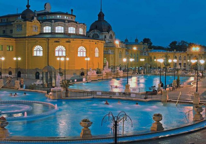 Bains thermaux Széchenyi + Visite guidée et dégustation au Musée Pálinka - Budapest