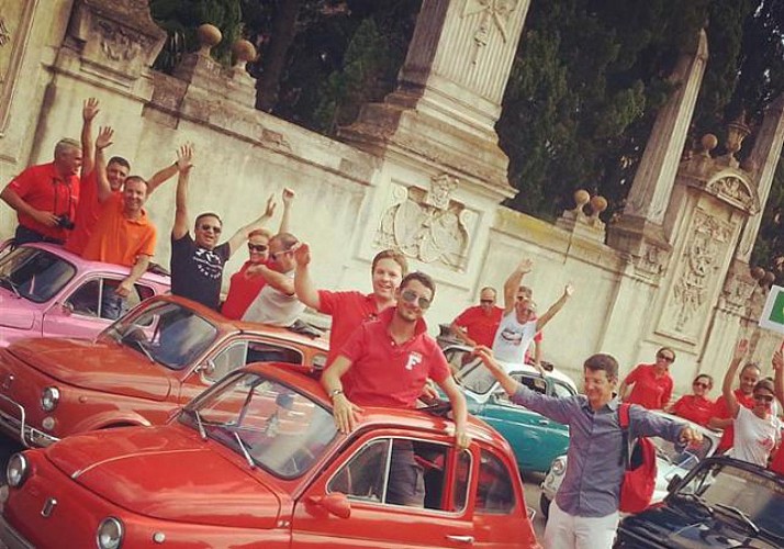 Visita di Roma in Fiat 500 in convoglio - luoghi sconosciuti e imperdibili