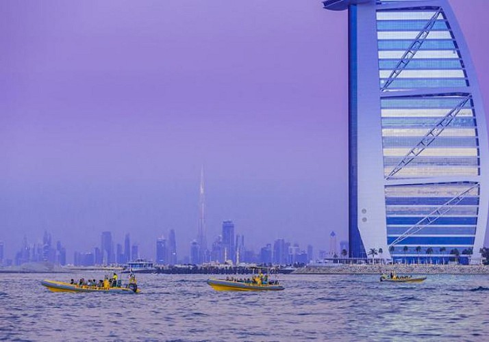 Croisière en Zodiac Yellow Boats à Dubaï – Circuit Marina, Palm Jumeirah et Burj Al Arab (1h39)