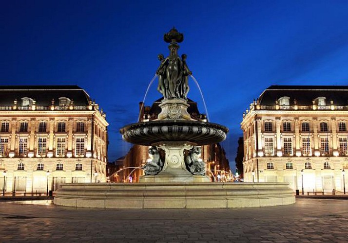 Private Citroen 2CV tour around the monuments of Bordeaux and taste Cannelés - night time
