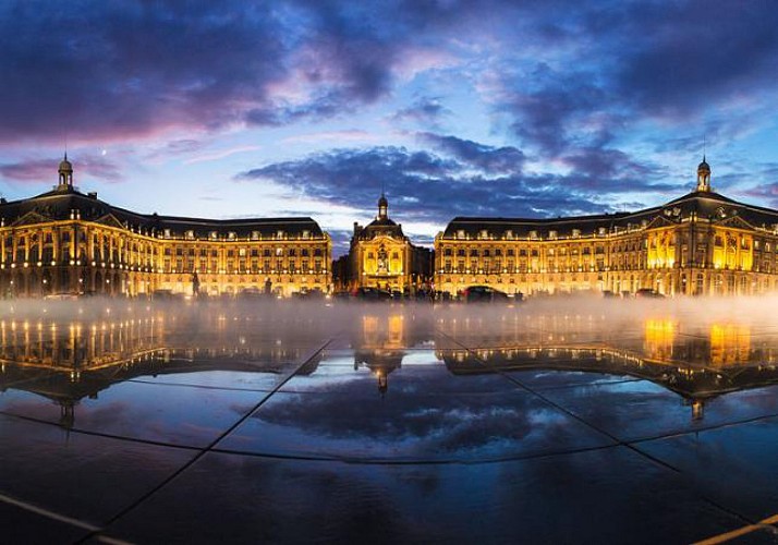 Private Citroen 2CV tour around the monuments of Bordeaux and taste Cannelés - night time