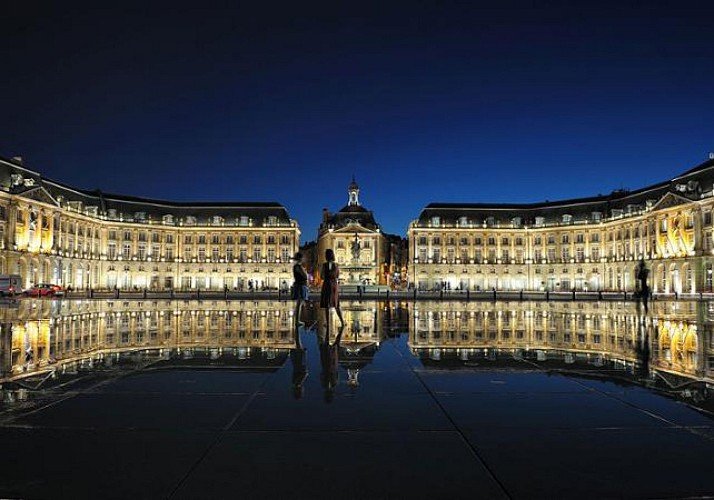 Visite privée en 2CV des monuments et quais de Bordeaux - en soirée