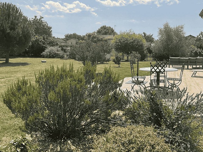 Terrasse pour le petit déjeuner l'été
