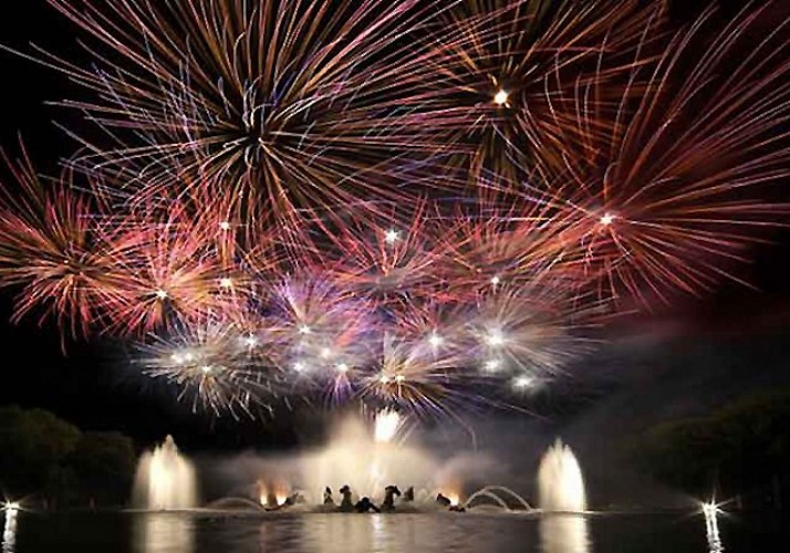 Besuch des Schlosses von Versailles und die nächtlichen Wasserspiele „Grands Eaux Nocturnes“ am Abend