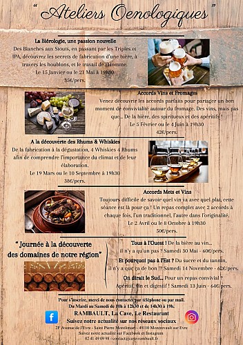 Ateliers oenologiques à La Cave Rambault