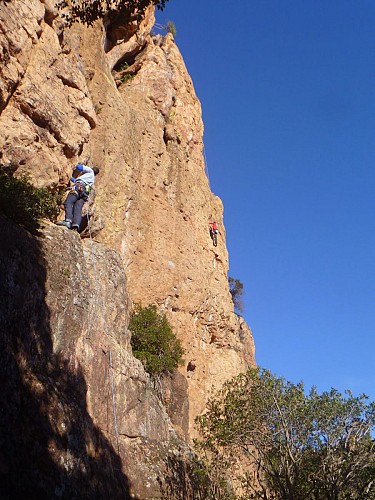 Climbing in the Gorges du Blavet