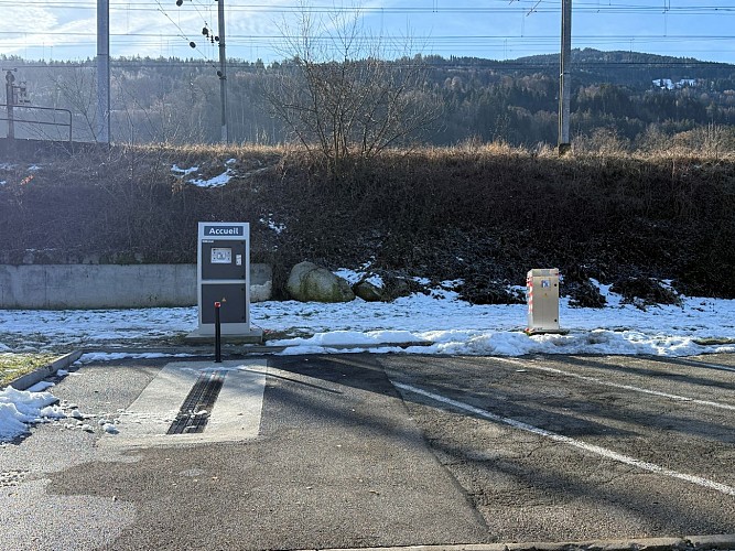 Camper service area at the stadium parking lot