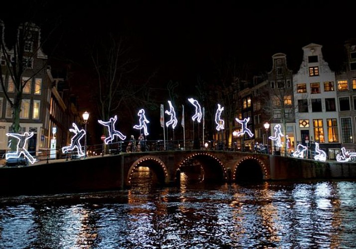 Amsterdam Festival of Lights Seen from the Canals