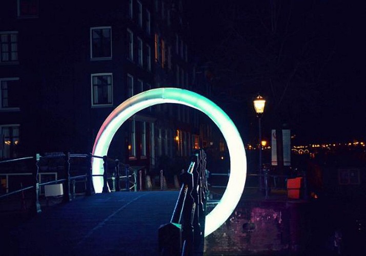 Amsterdam Festival of Lights Seen from the Canals