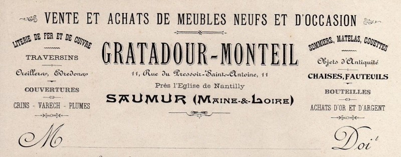 Commerce des parents de Jean-Baptiste Gratadour à Saumur