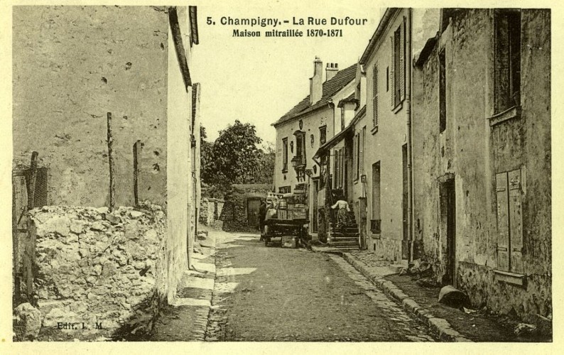 La rue du Four à Champigny en 1870