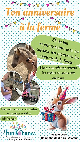 ANNIVERSAIRE A LA FERME - FUN K'BANES