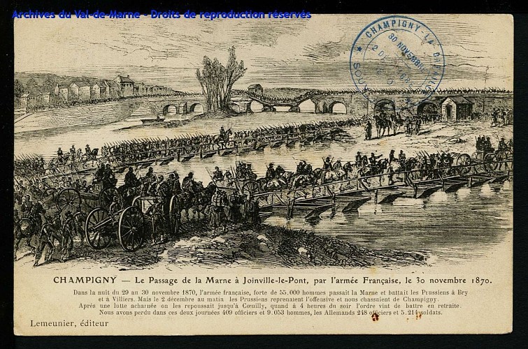La grande Rue de Champigny en décembre 1870