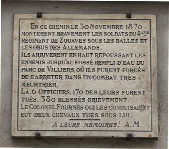 Plaque commémorative combats de 170